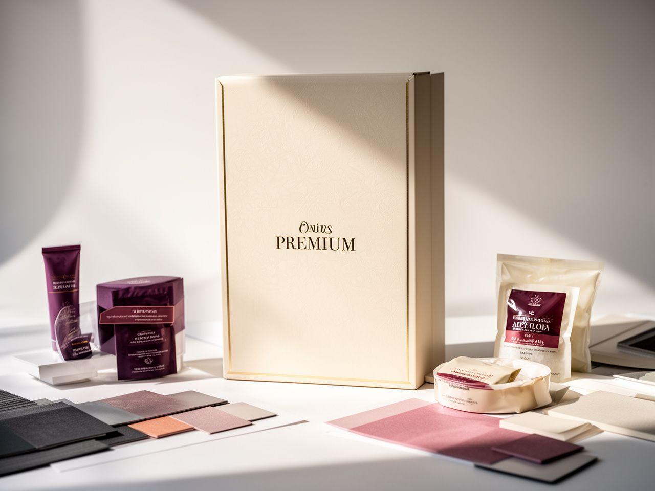 Premium-Servierboxen und Produktmuster in einer lichtdurchfluteten Präsentationsszene